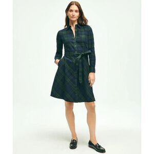 Brooks Brothers Blue Green Plaid Dress Sz 2p Dark Academia Preppy Schoolgirl